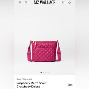 MZ Wallace Raspberry Metro Scout Crossbody Deluxe